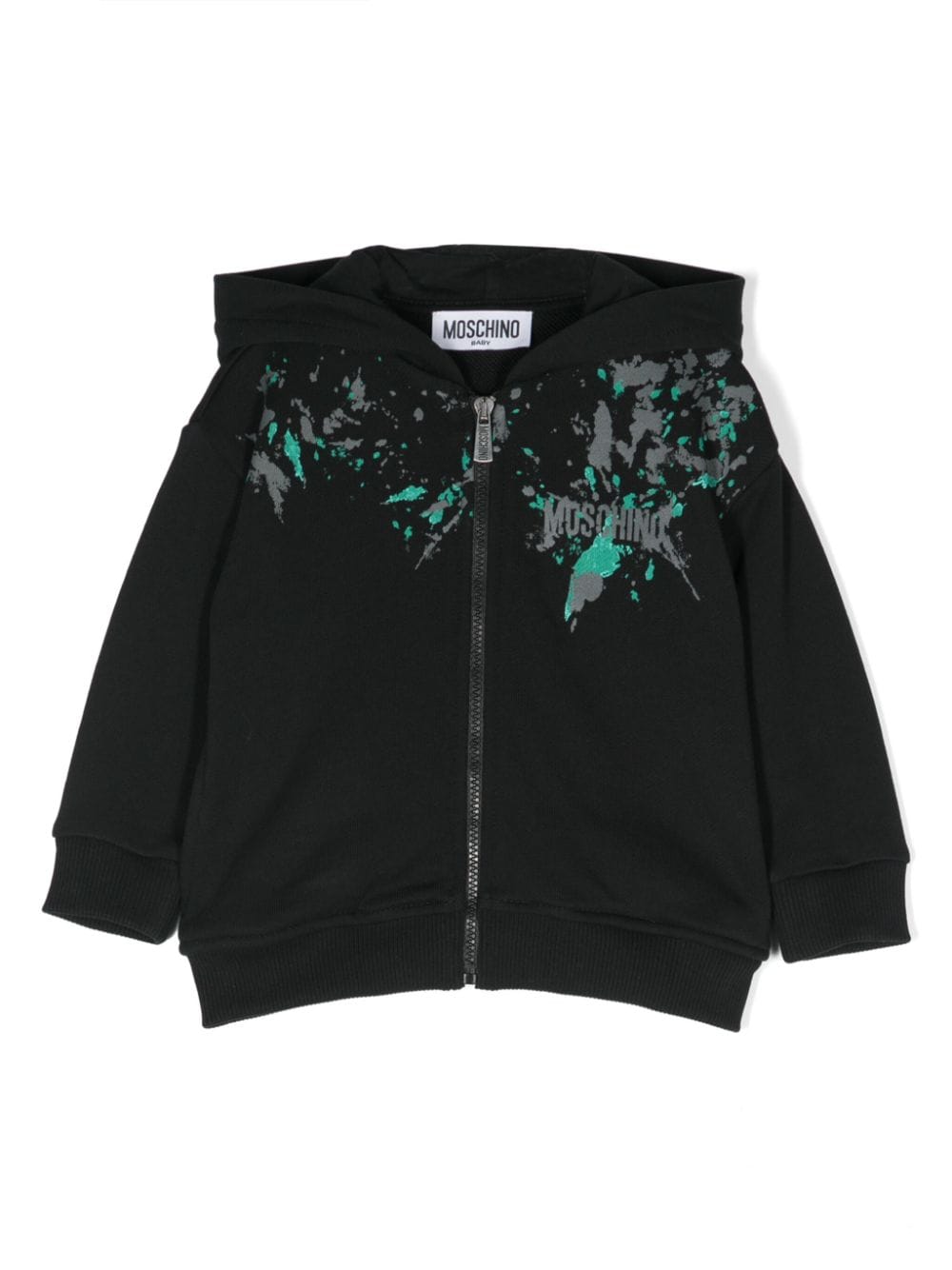 Moschino Kids Kapuzenjacke mit Logo-Print - Schwarz von Moschino Kids