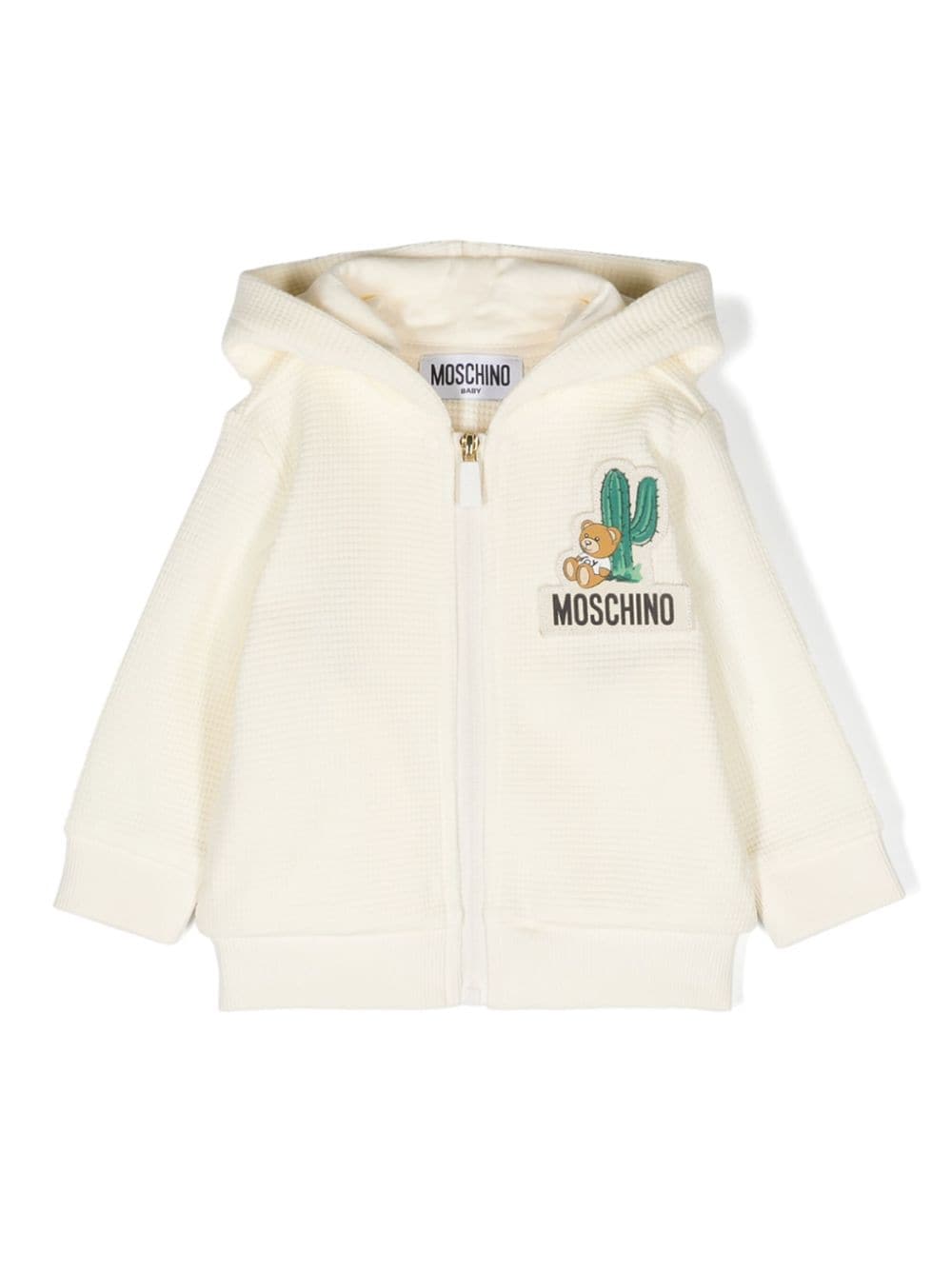 Moschino Kids Kapuzenjacke mit Teddy-Patch - Nude von Moschino Kids