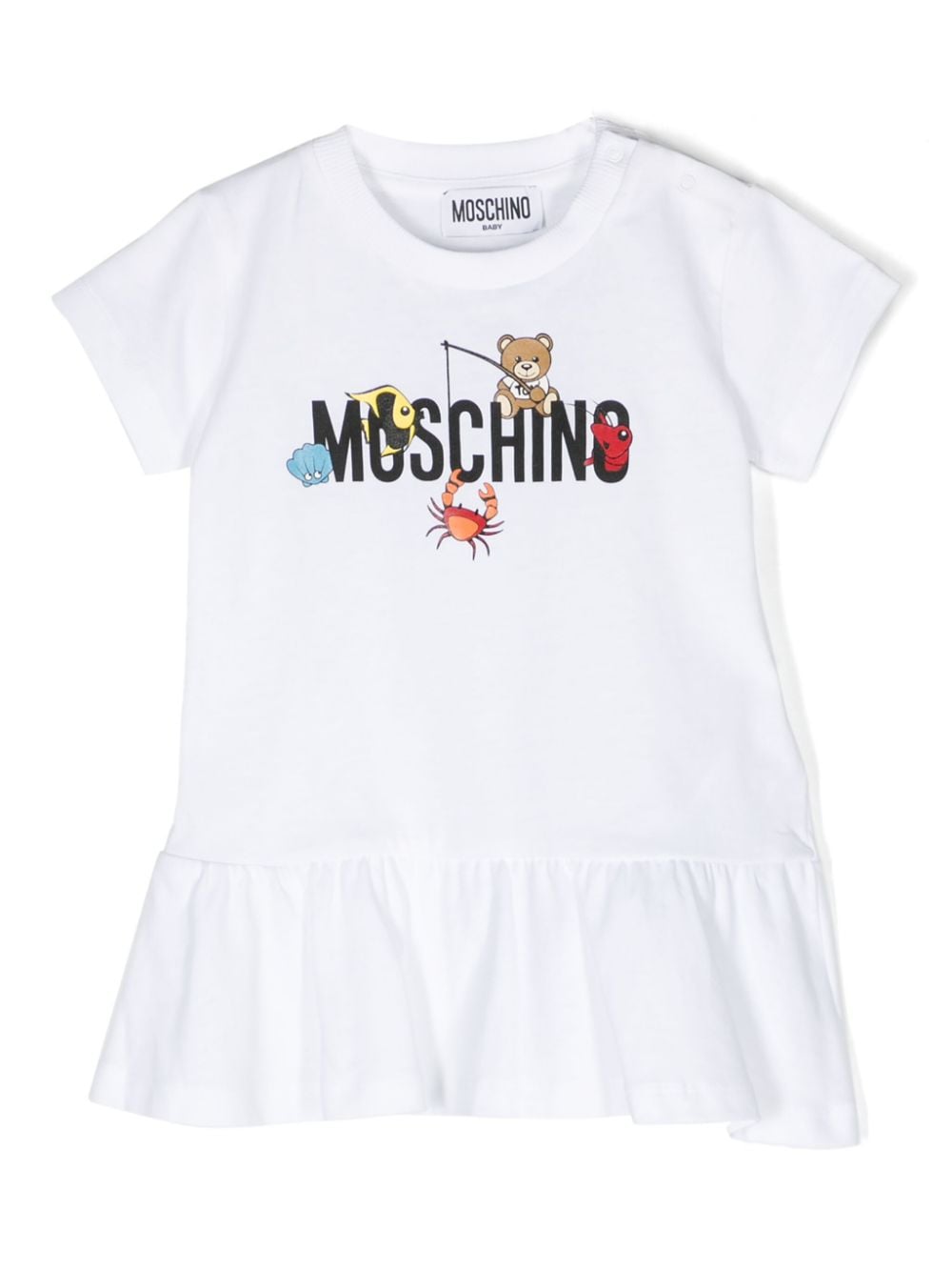 Moschino Kids Kleid mit Logo-Print - Weiß von Moschino Kids