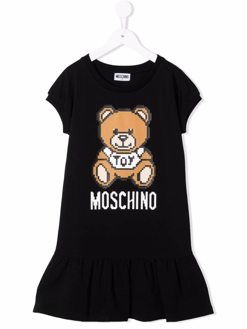 Moschino Kids Kleid mit Teddy-Print - Schwarz von Moschino Kids