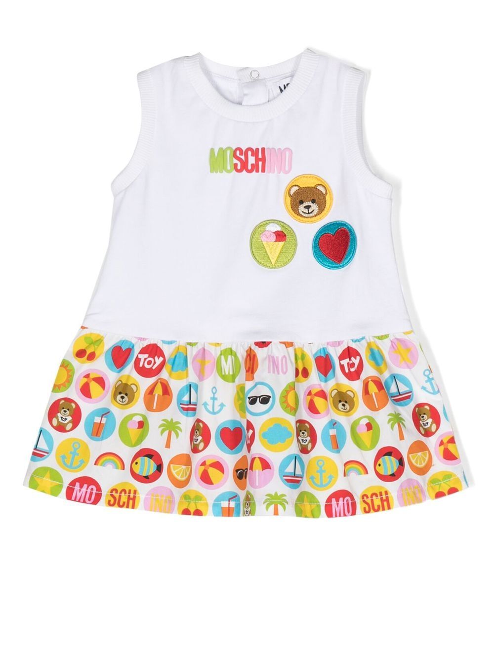 Moschino Kids Kleid mit grafischem Print - Weiß von Moschino Kids