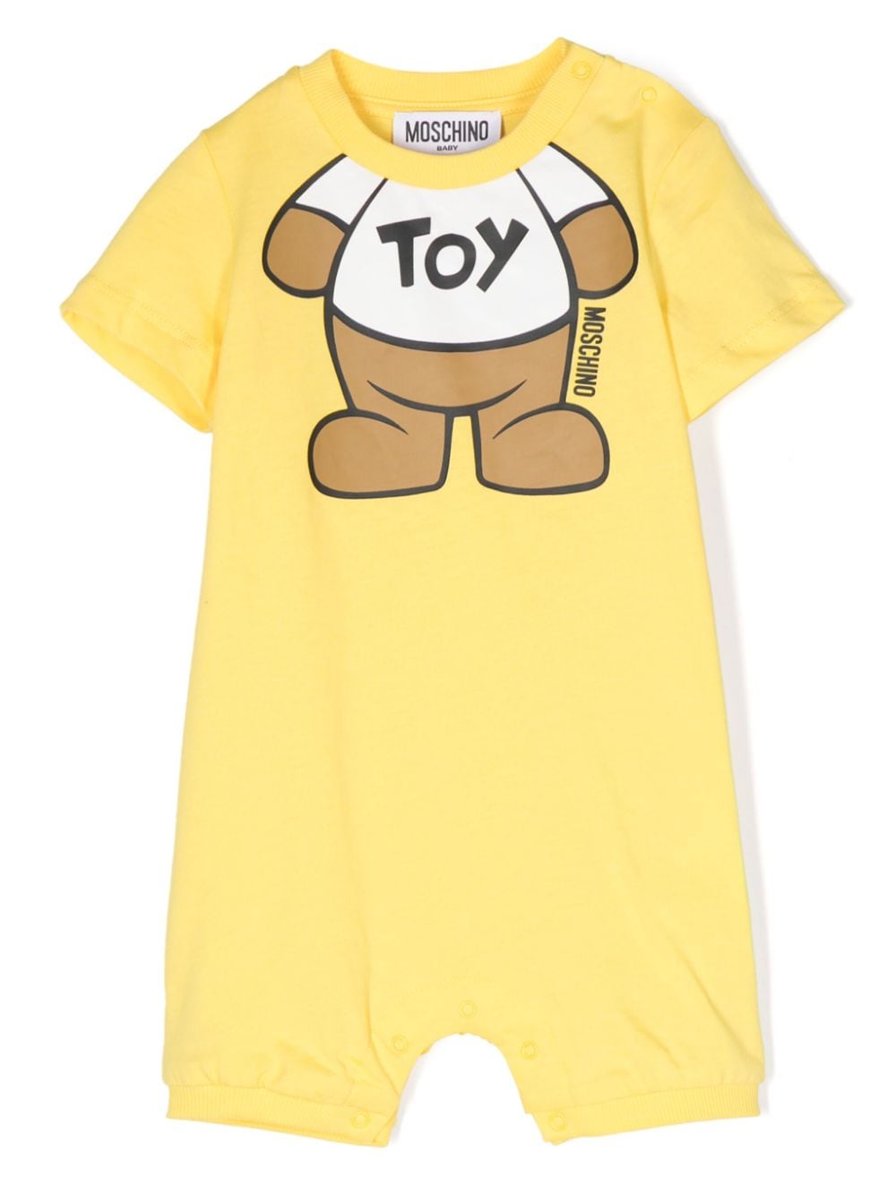 Moschino Kids Kurzer Strampler mit Teddy-Print - Gelb von Moschino Kids