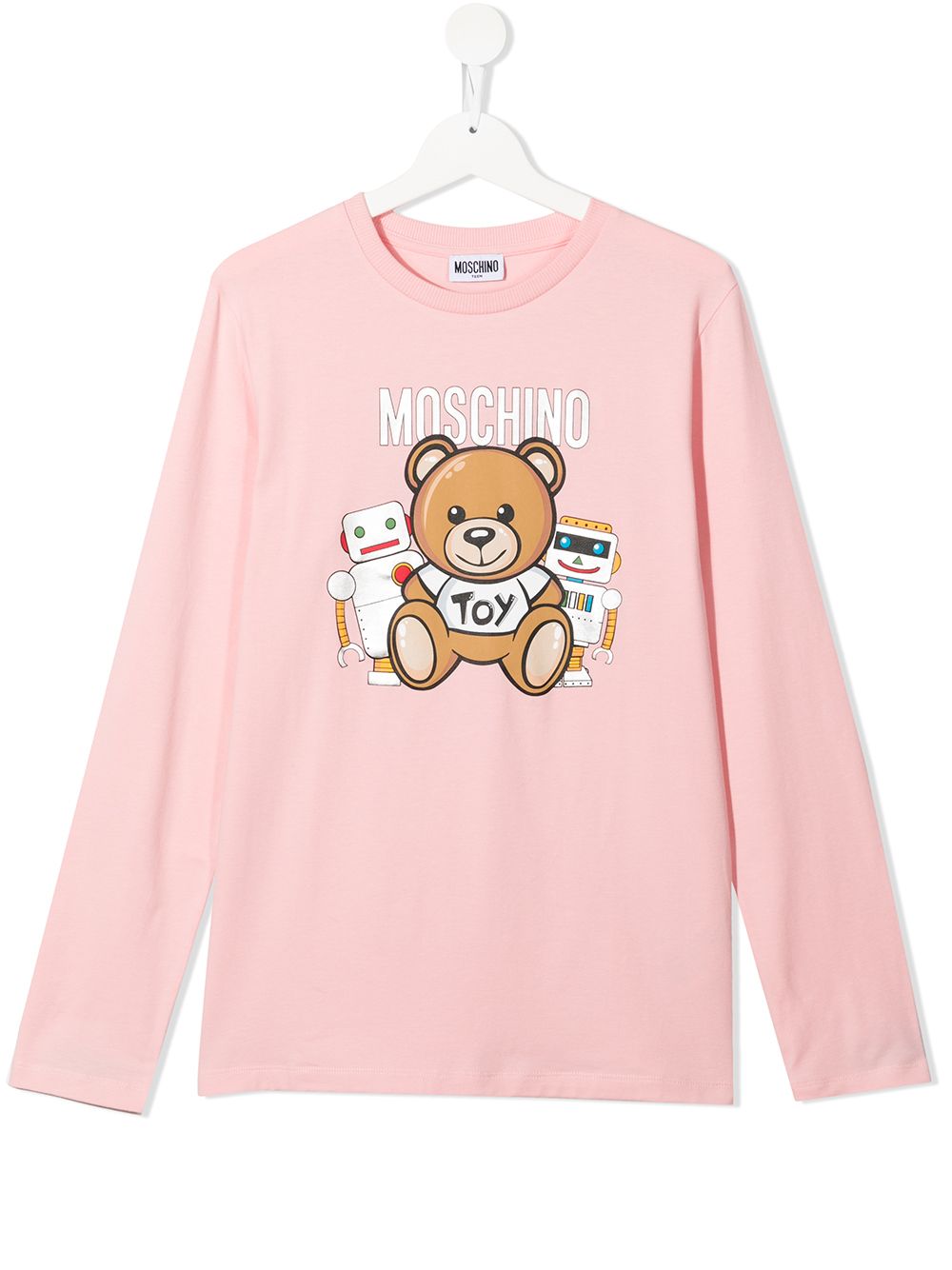 Moschino Kids Langarmshirt mit Logo-Print - Rosa von Moschino Kids