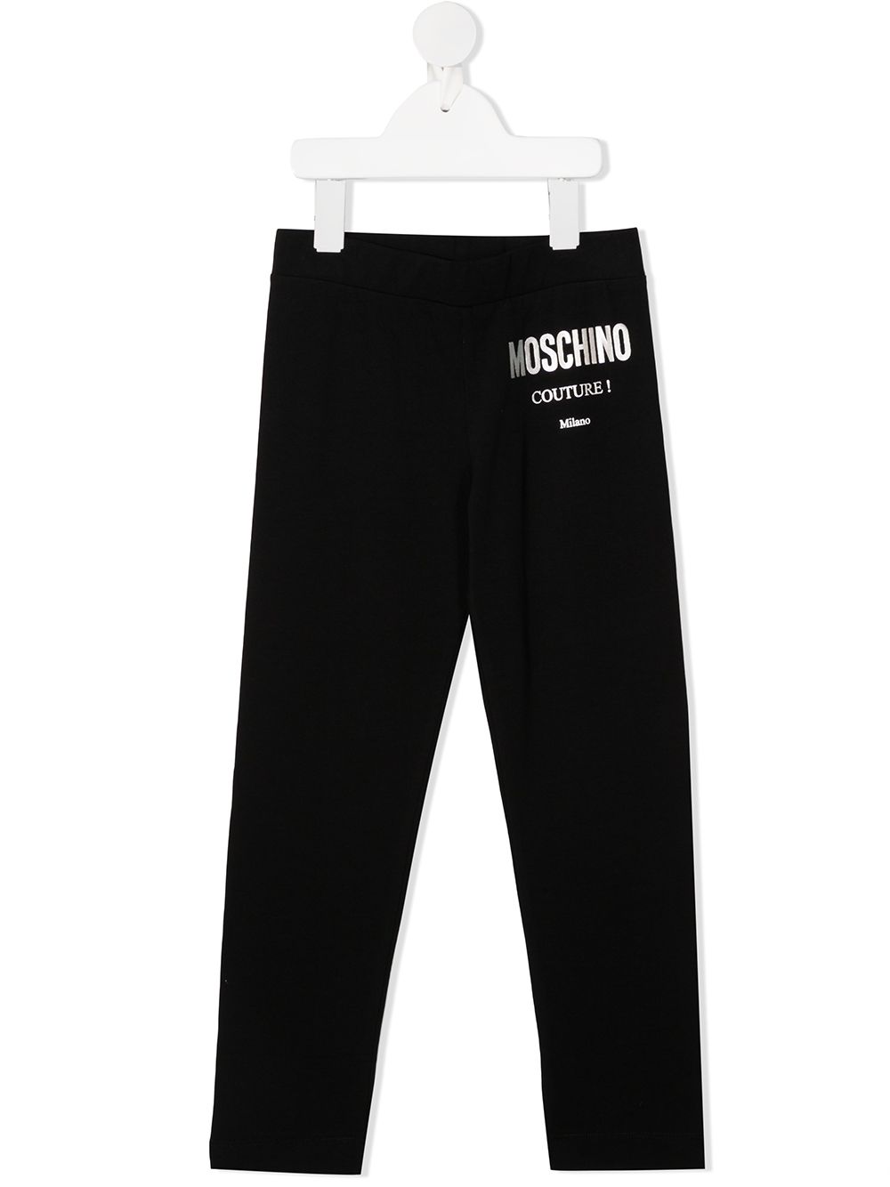 Moschino Kids Leggings mit Metallic-Logo - Schwarz von Moschino Kids