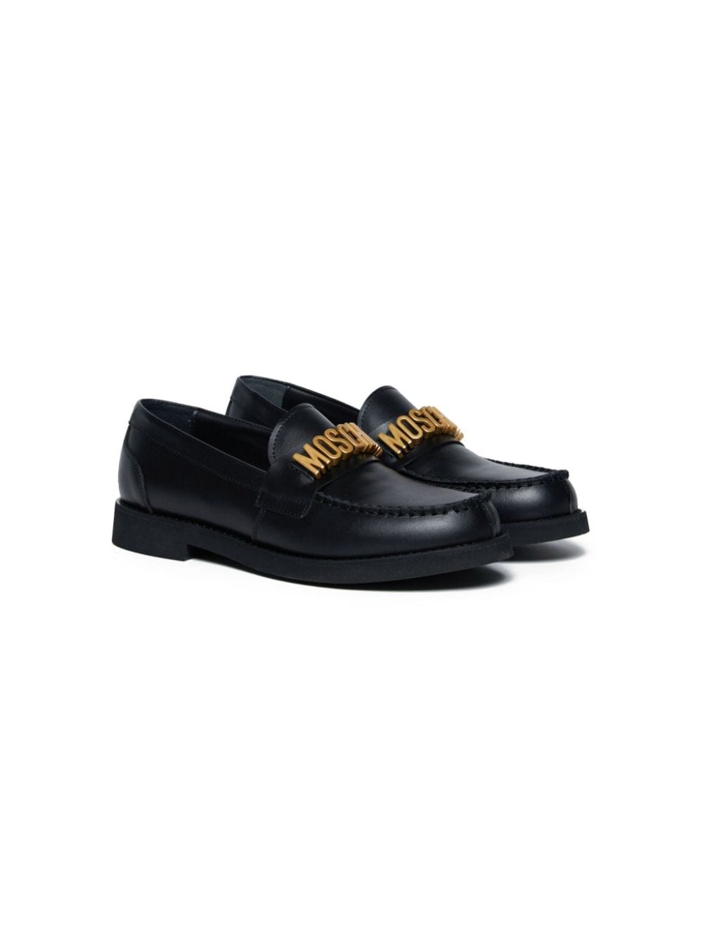 Moschino Kids Loafer mit Logo-Applikation - Schwarz von Moschino Kids