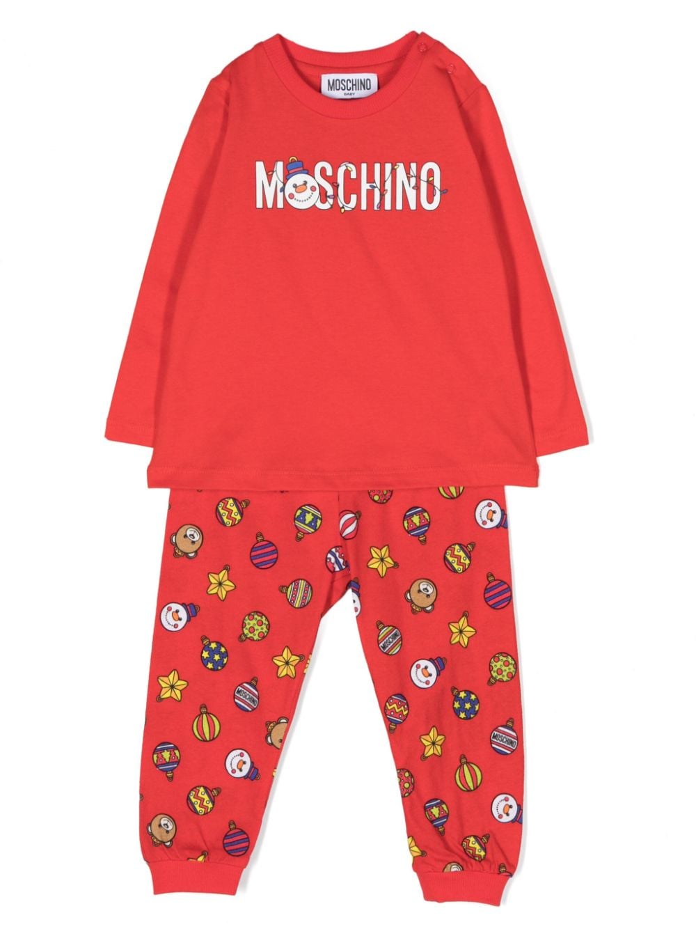 Moschino Kids Pyjama mit Logo-Print - Rot von Moschino Kids