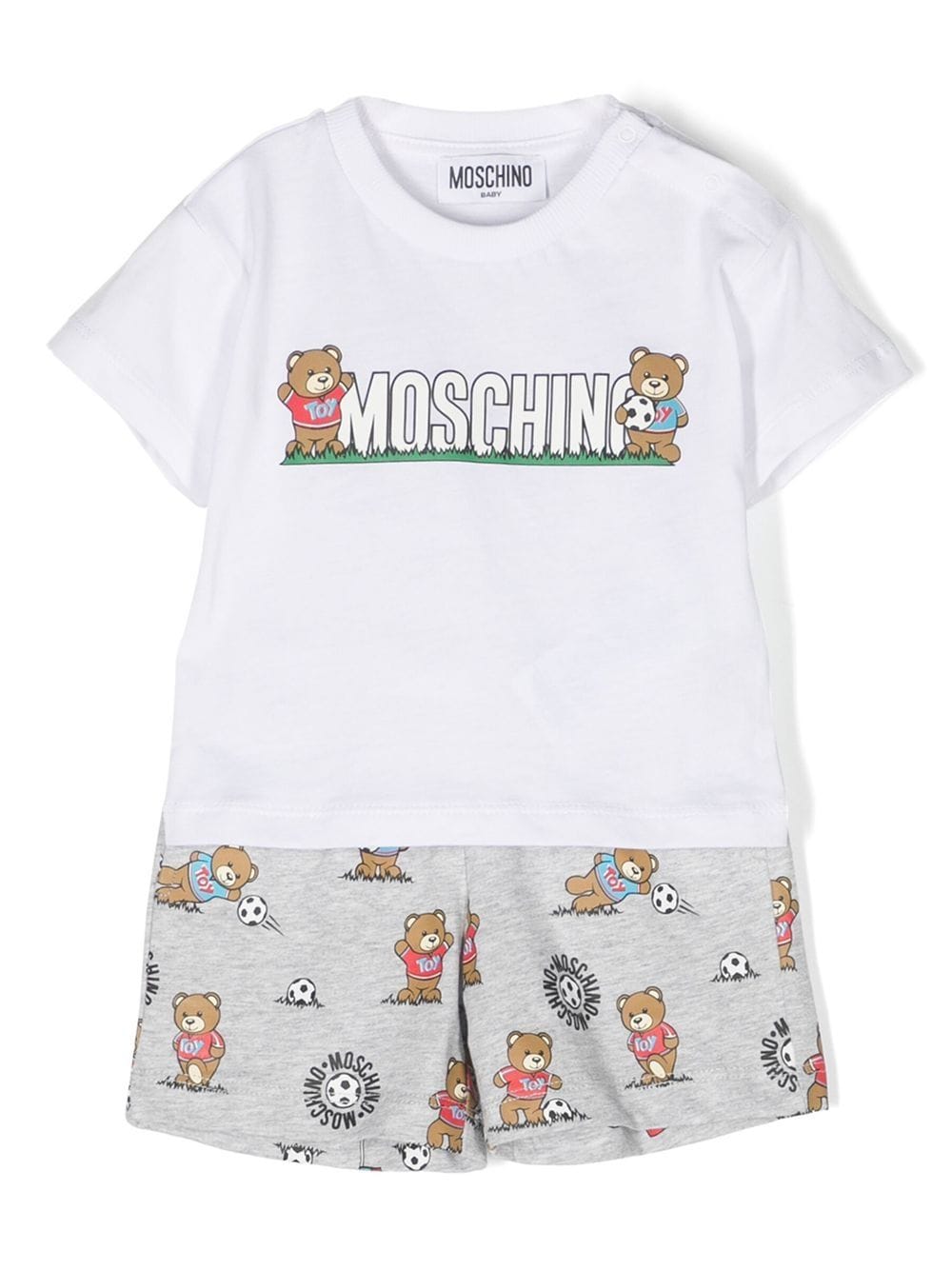 Moschino Kids Set aus T-Shirt und Shorts mit Teddys - Weiß von Moschino Kids