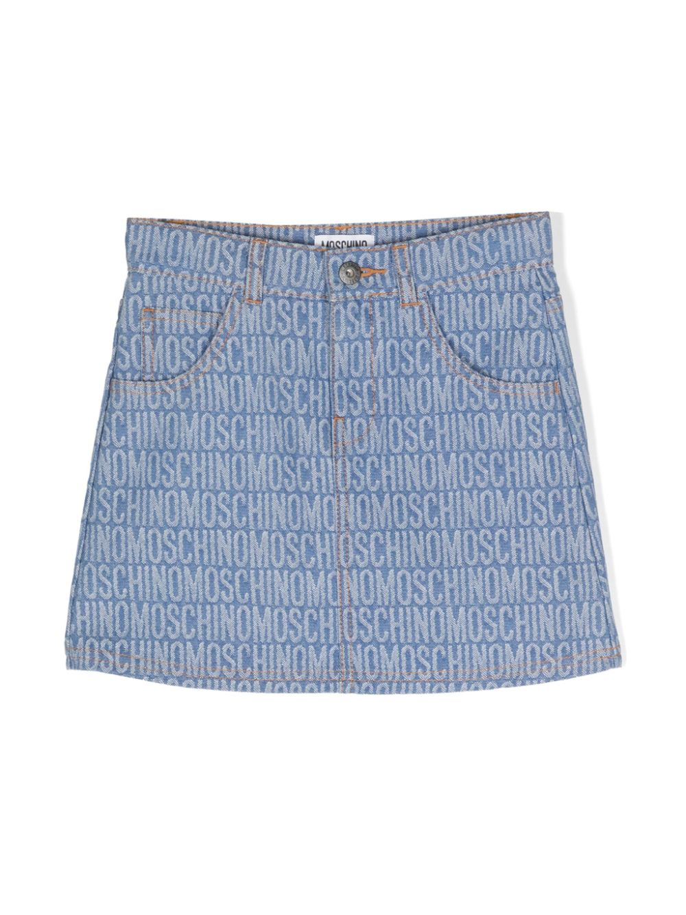 Moschino Kids Minirock aus Logo-Jacquard - Blau von Moschino Kids