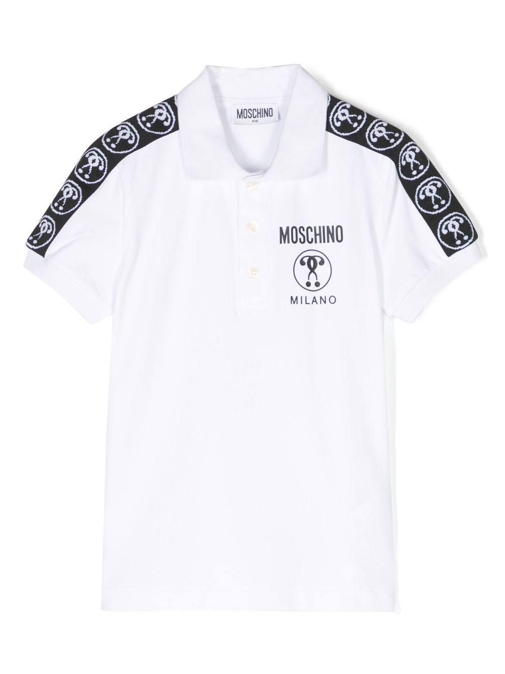 Moschino Kids Poloshirt mit doppeltem Fragezeichen - Weiß von Moschino Kids