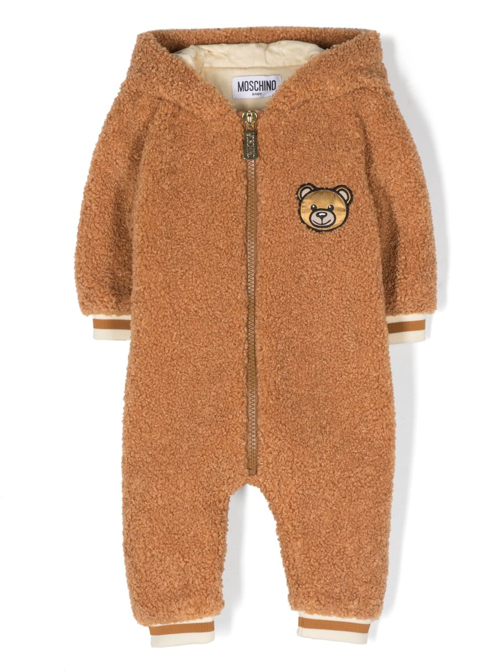 Moschino Kids Pyjama aus Faux Shearling mit Ohrenapplikation - Braun von Moschino Kids