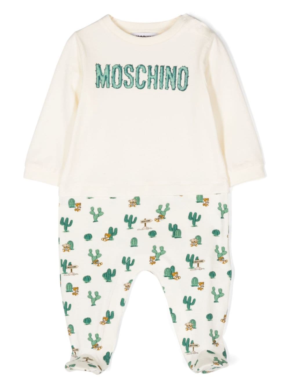 Moschino Kids Rundhals-Pyjama mit Logo-Print - Nude von Moschino Kids