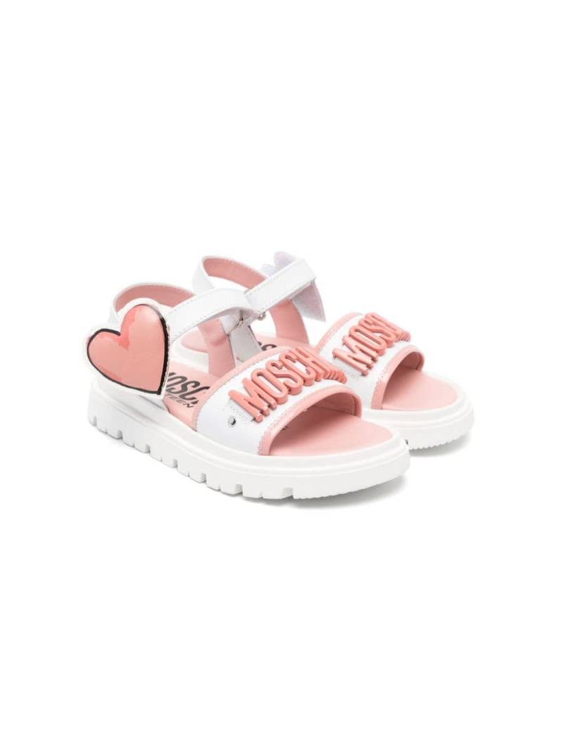 Moschino Kids Sandalen mit Logo - Weiß von Moschino Kids