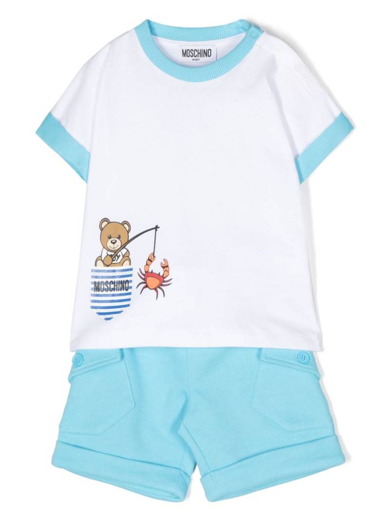 Moschino Kids Set aus T-Shirt und Shorts mit Logo - Weiß von Moschino Kids