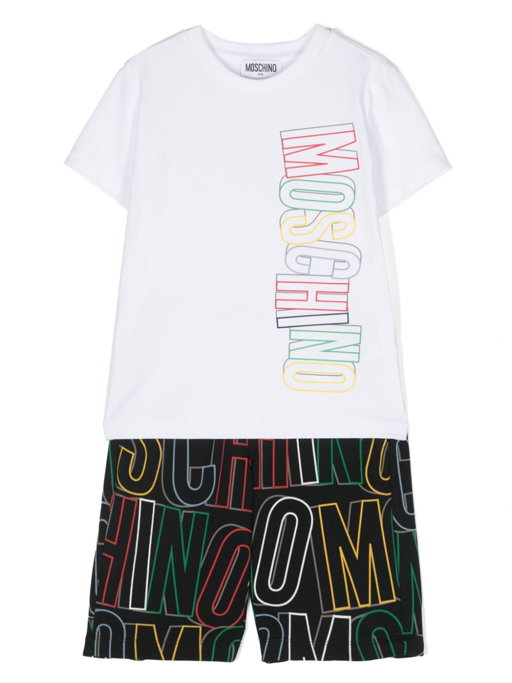 Moschino Kids Set aus T-Shirt und Shorts mit Logo - Weiß von Moschino Kids