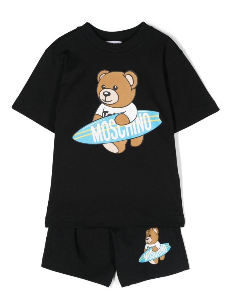 Moschino Kids Set aus T-Shirt und Shorts mit Teddy - Schwarz von Moschino Kids