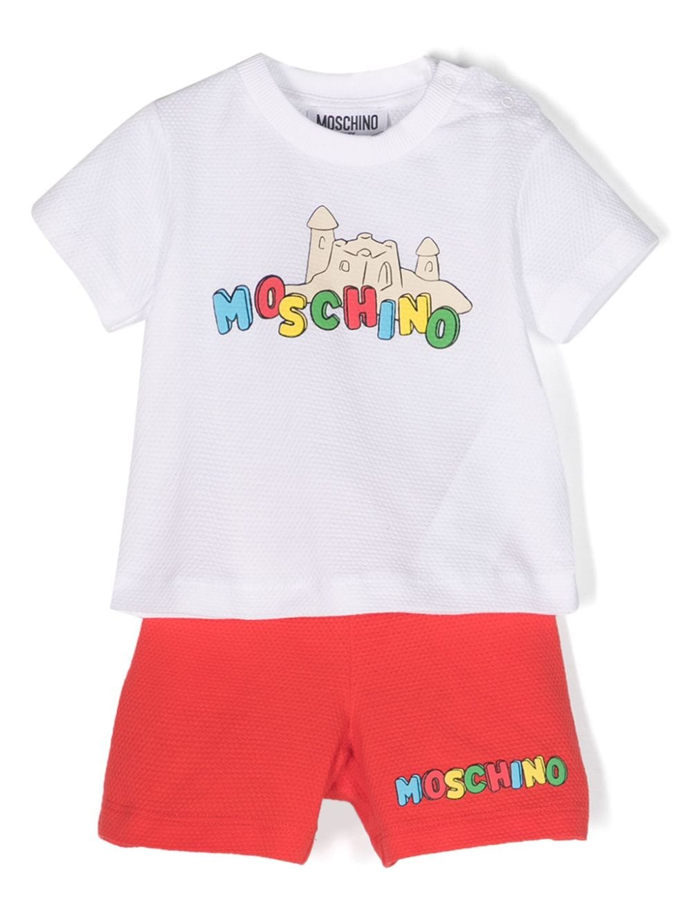 Moschino Kids Short-Set mit Logo-Prägung - Weiß von Moschino Kids