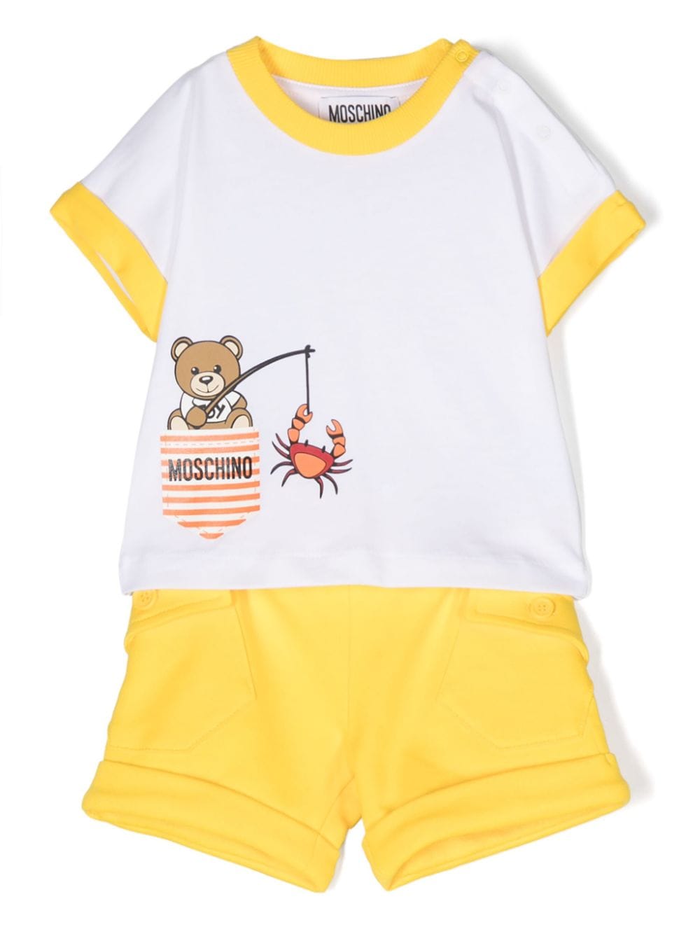 Moschino Kids Short-Set mit Logo-Print - Gelb von Moschino Kids