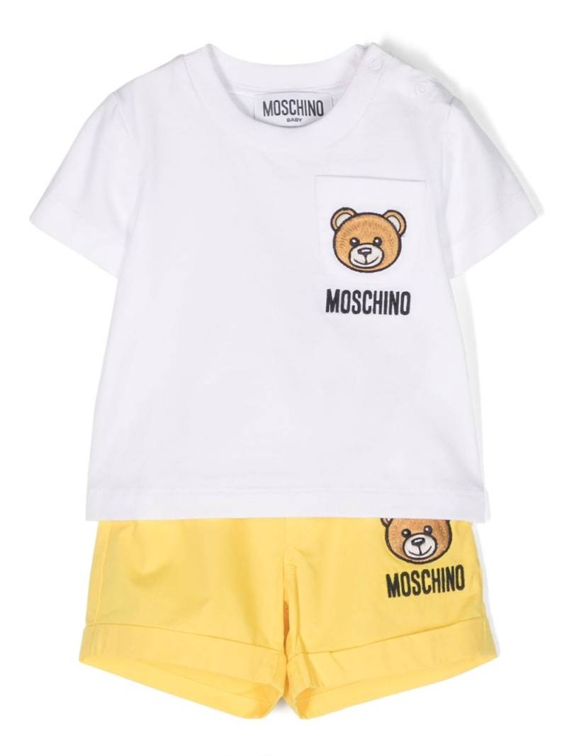 Moschino Kids Short-Set mit Teddy-Patch - Gelb von Moschino Kids