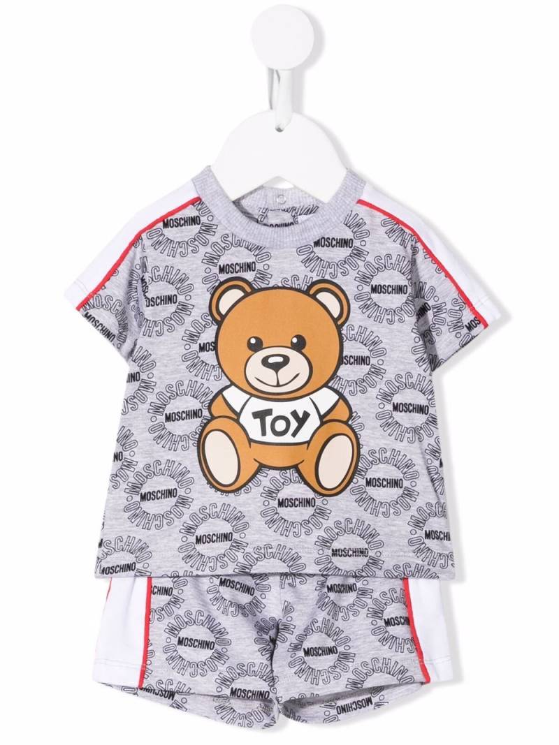 Moschino Kids Short-Set mit Teddy-Print - Grau von Moschino Kids