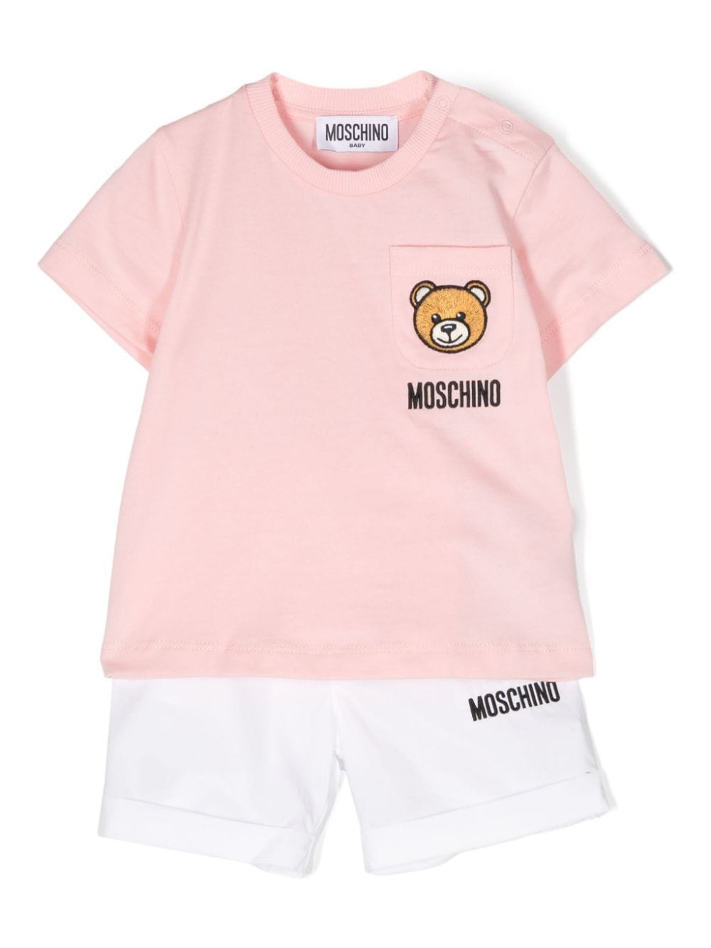 Moschino Kids Short-Set mit Teddy - Rosa von Moschino Kids