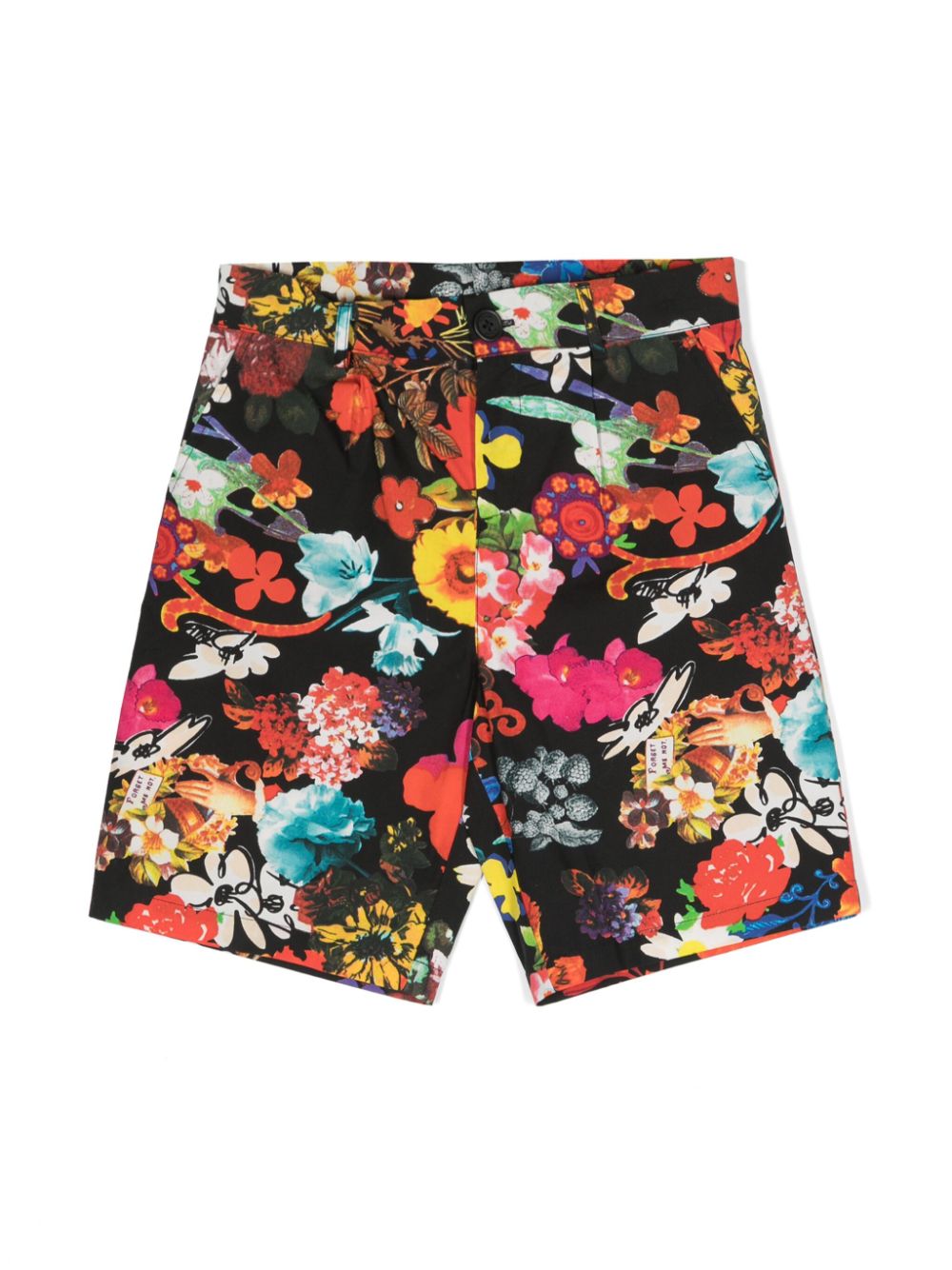 Moschino Kids Shorts mit Blumen-Print - Schwarz von Moschino Kids