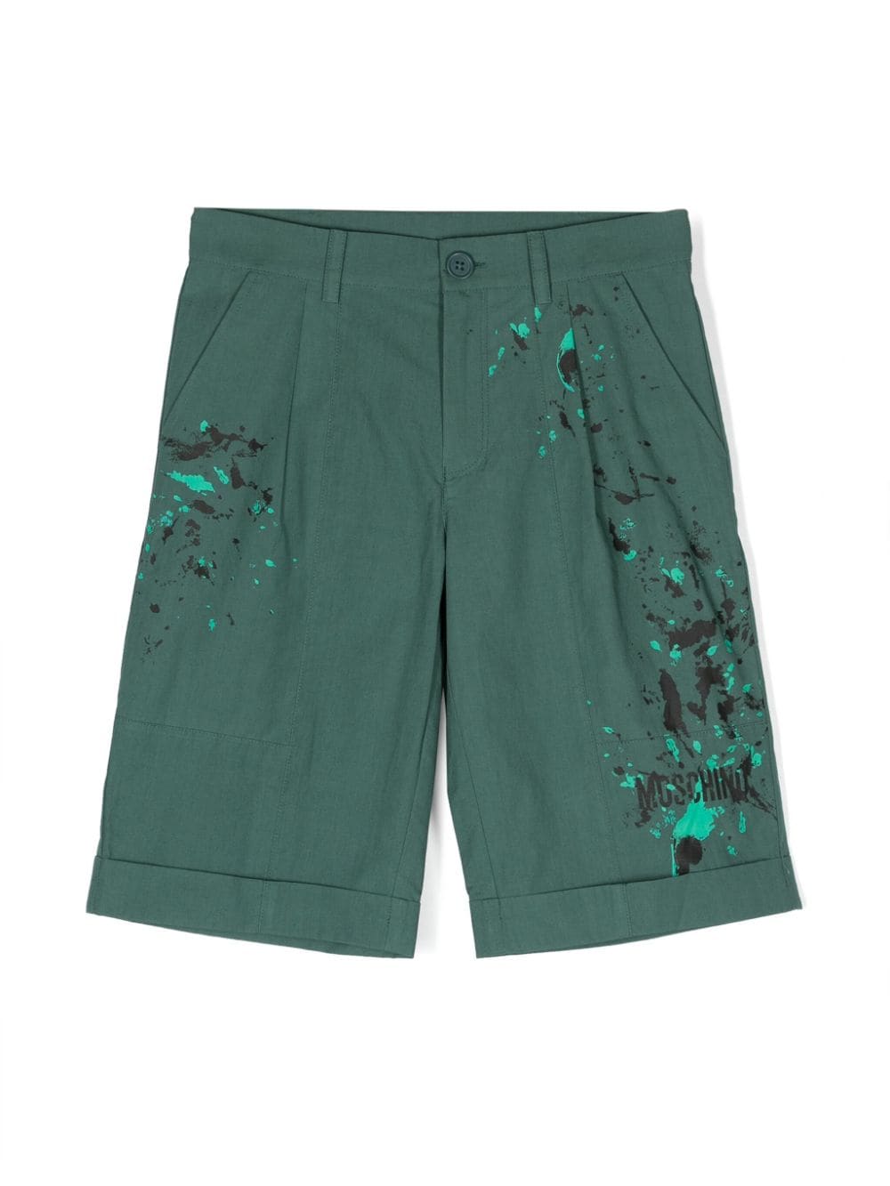 Moschino Kids Shorts mit Farbklecks-Print - Grün von Moschino Kids