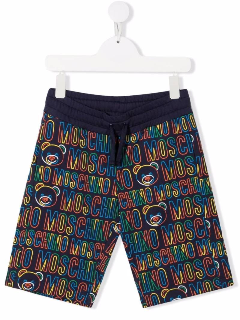 Moschino Kids Shorts mit Logo-Print - Blau von Moschino Kids