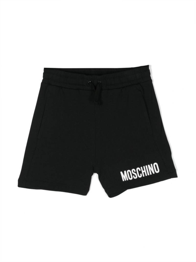 Moschino Kids Shorts mit Logo-Print - Schwarz von Moschino Kids