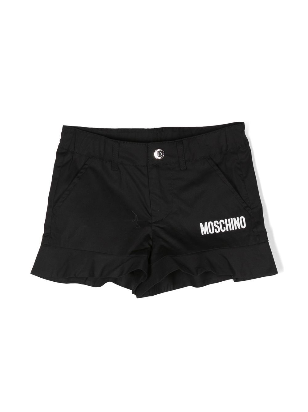 Moschino Kids Shorts mit Rüschensaum - Schwarz von Moschino Kids