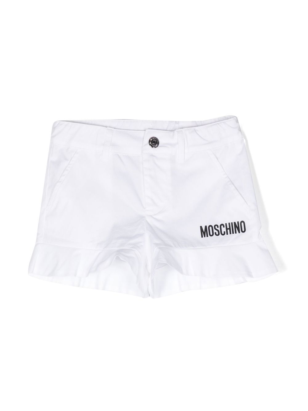 Moschino Kids Shorts mit Rüschensaum - Weiß von Moschino Kids