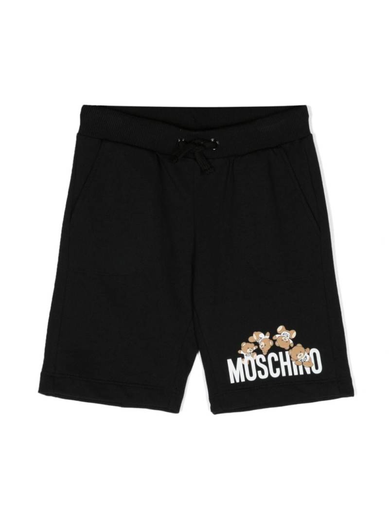 Moschino Kids Shorts mit Teddy-Print - Schwarz von Moschino Kids