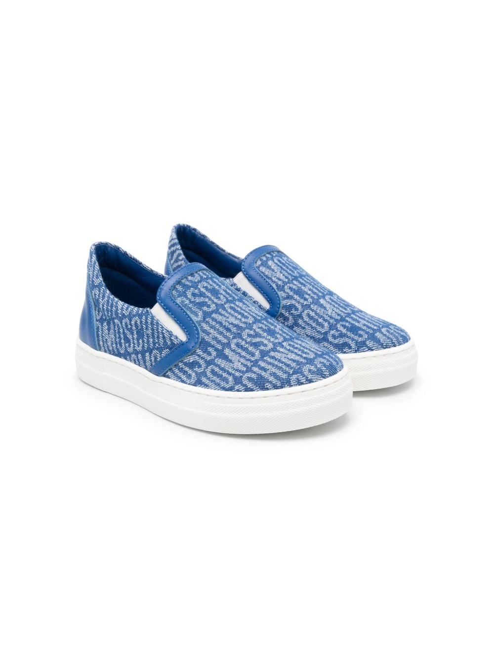 Moschino Kids Slip-On-Sneakers mit Logo - Blau von Moschino Kids