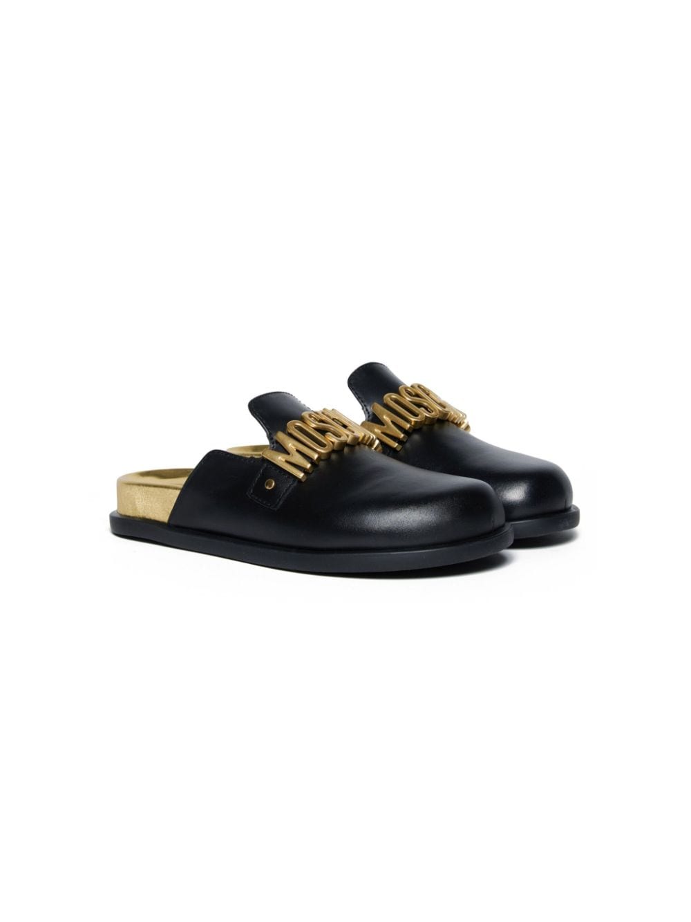 Moschino Kids Slipper mit Logo - Schwarz von Moschino Kids