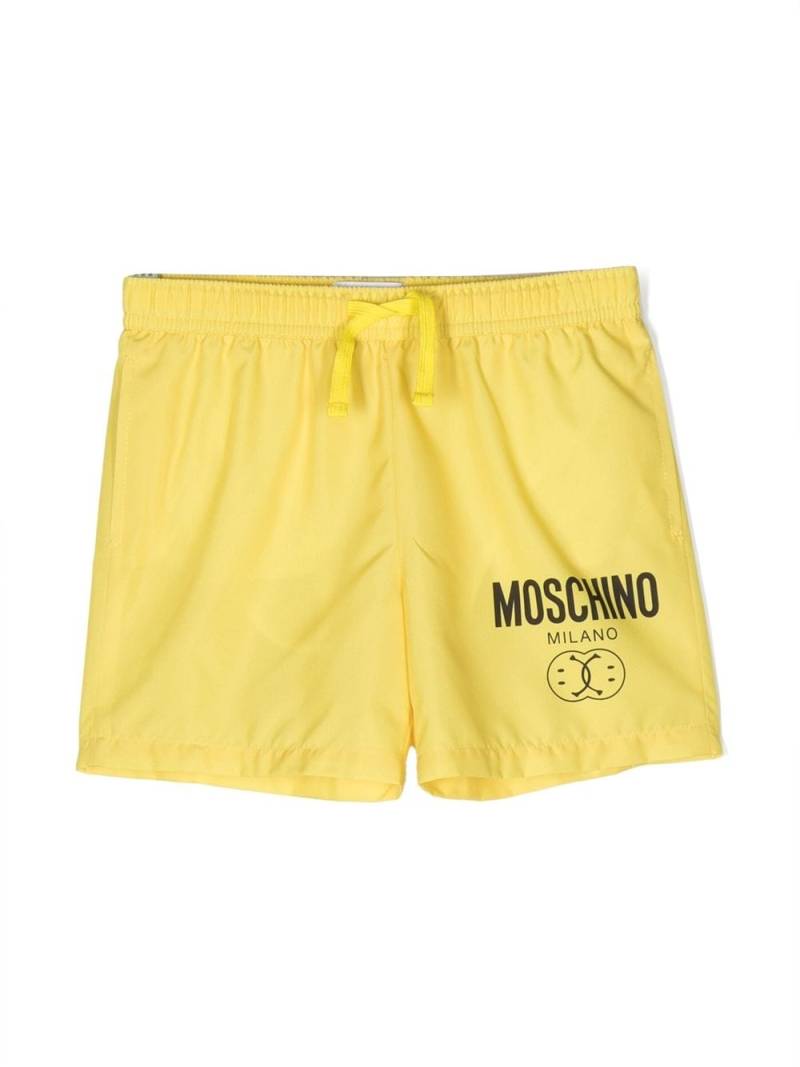 Moschino Kids Badeshorts mit Smiley-Print - Gelb von Moschino Kids