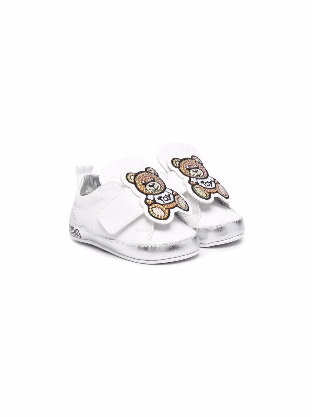 Moschino Kids Sneakers mit Kristall-Teddy - Weiß von Moschino Kids