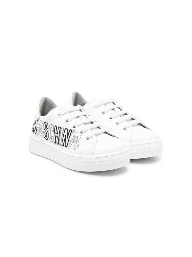 Moschino Kids Sneakers mit Teddy-Stickerei - Weiß von Moschino Kids