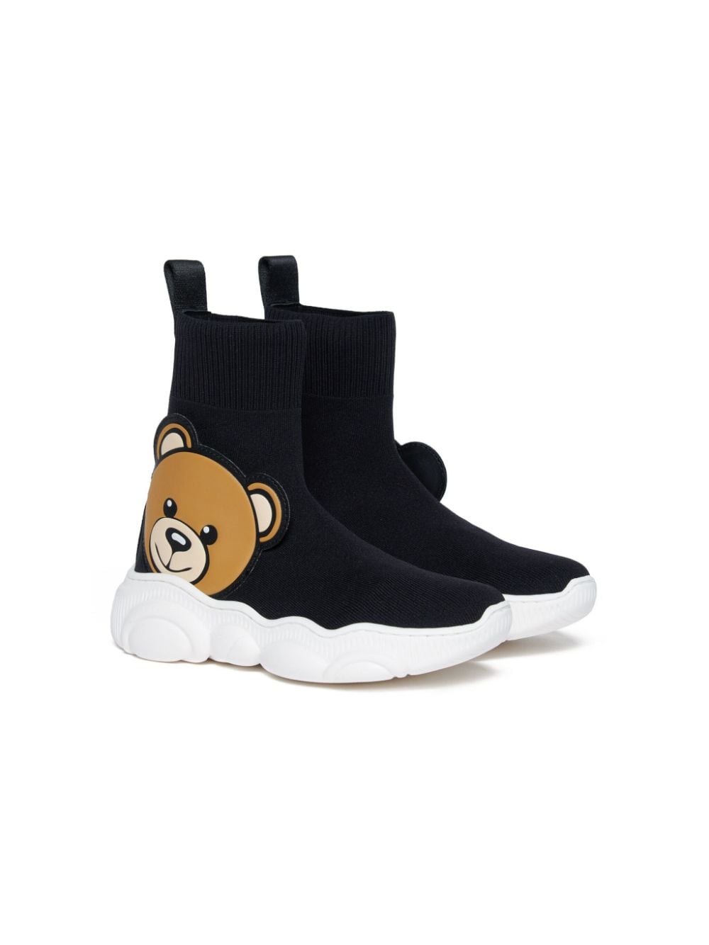 Moschino Kids Sock-Sneakers mit Teddy-Patch - Schwarz von Moschino Kids