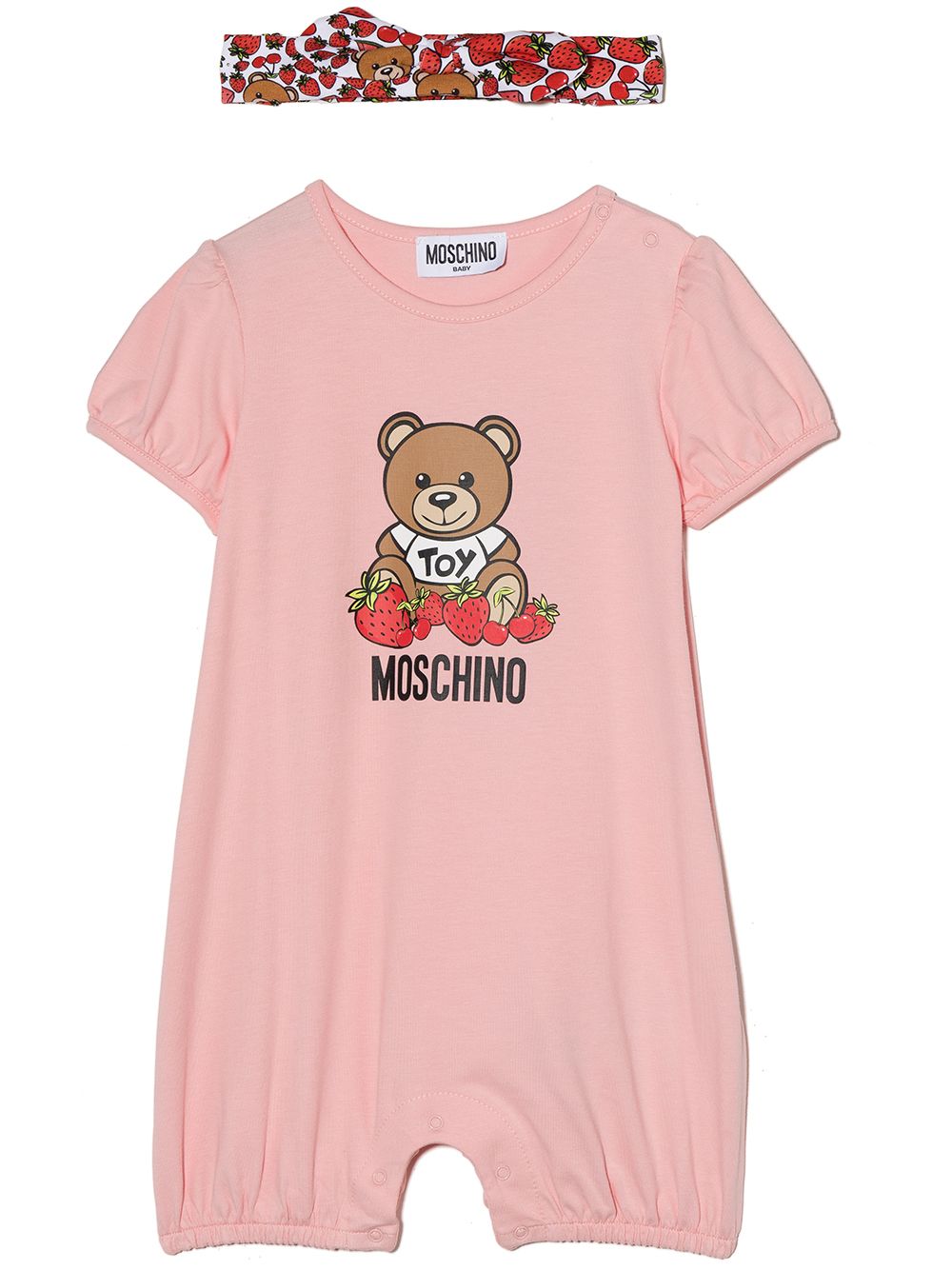 Moschino Kids Strampler mit Erdbeeren-Print - Rosa von Moschino Kids