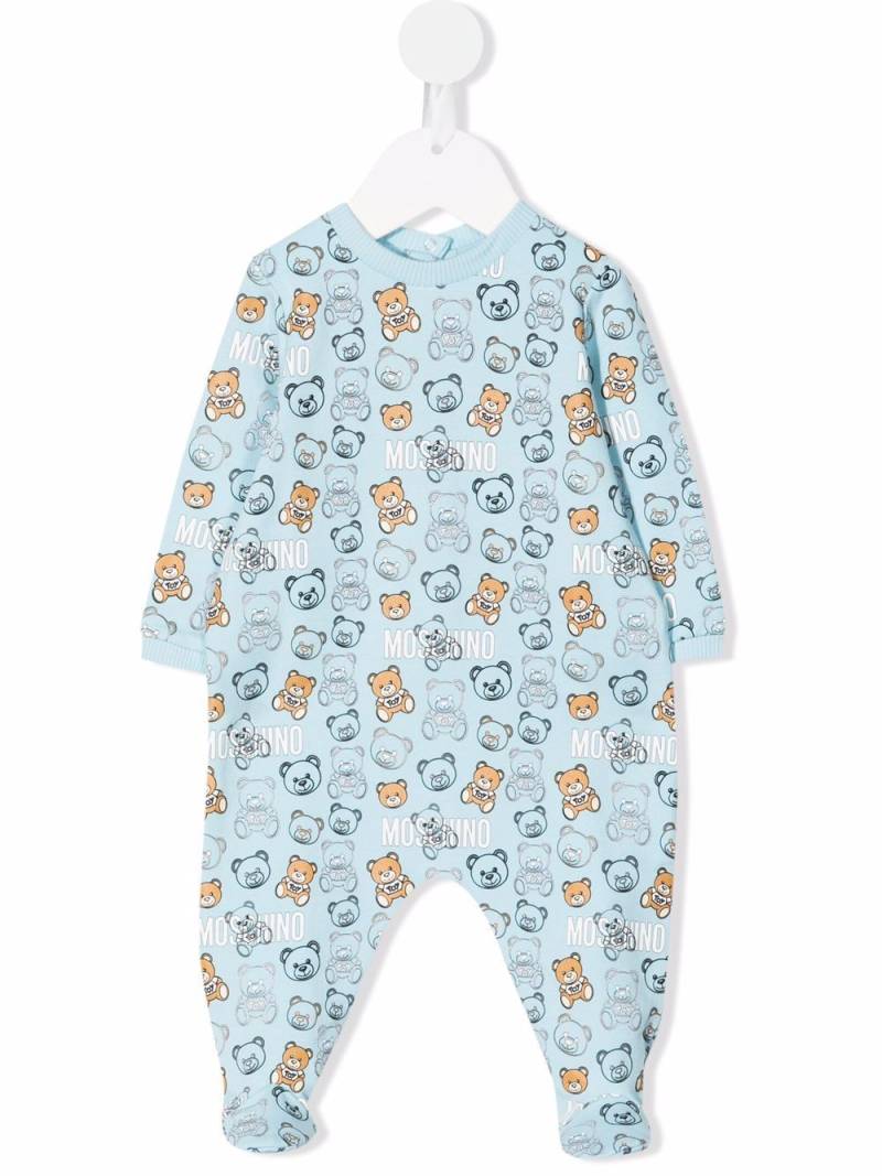 Moschino Kids Strampler mit Teddy-Print - Blau von Moschino Kids