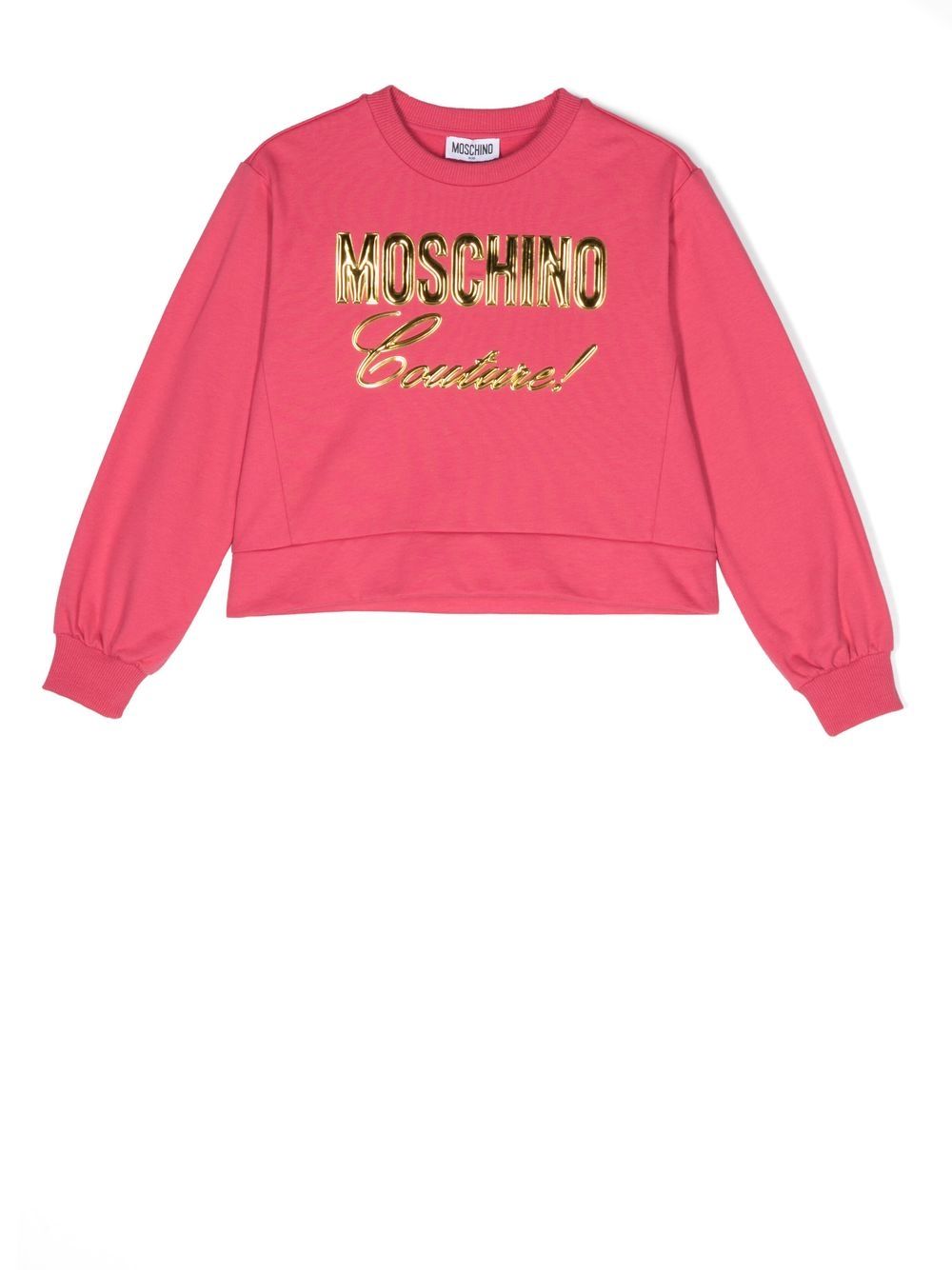 Moschino Kids Sweatshirt mit Logo-Prägung - Rosa von Moschino Kids