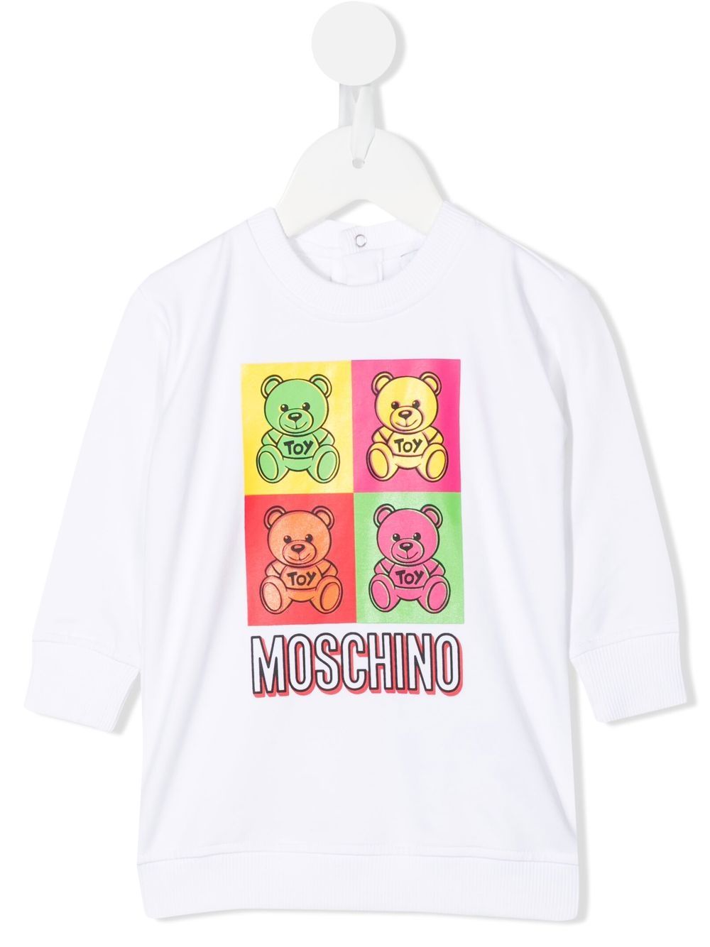 Moschino Kids Sweatshirtkleid mit Teddy-Print - Weiß von Moschino Kids