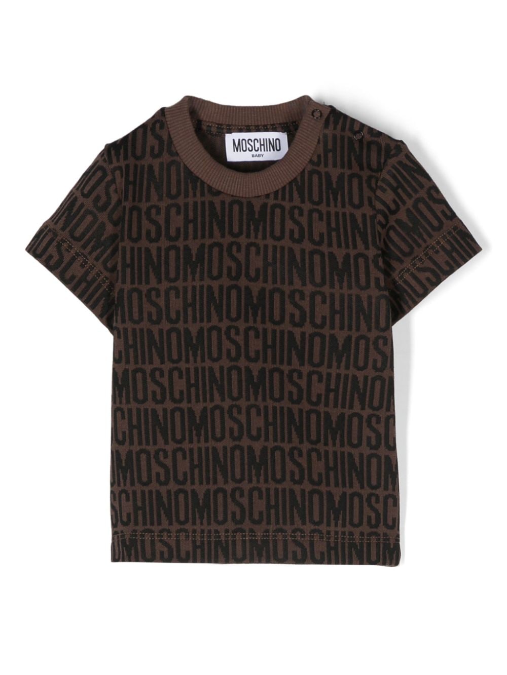 Moschino Kids T-Shirt aus Pikee mit Logo-Print - Braun von Moschino Kids