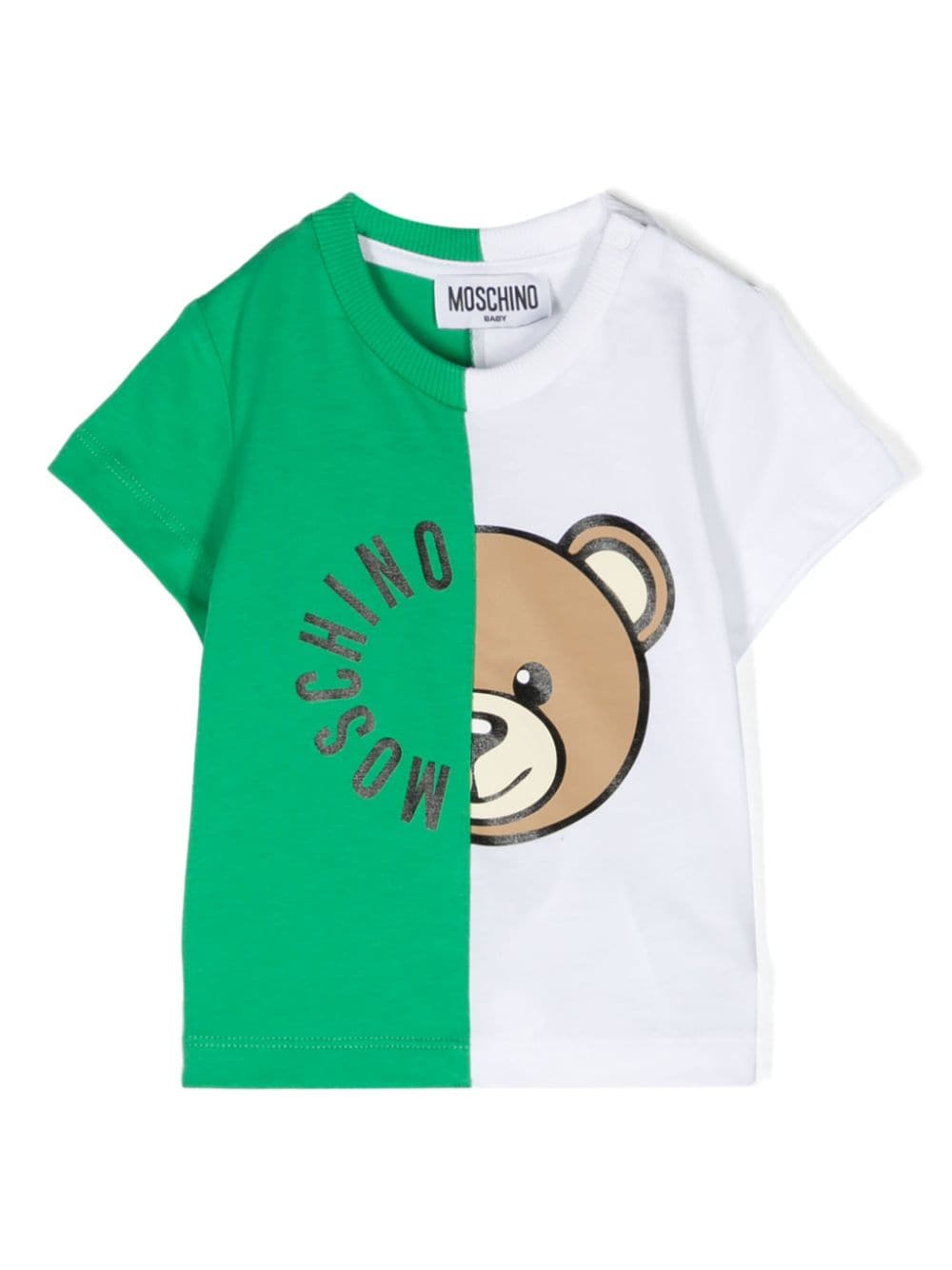 Moschino Kids T-Shirt in Colour-Block-Optik - Grün von Moschino Kids