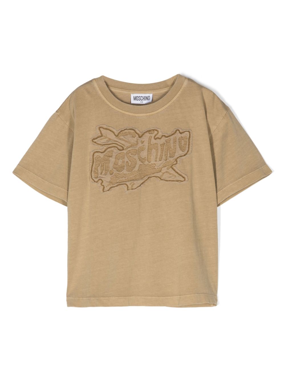 Moschino Kids T-Shirt mit Logo-Patch - Nude von Moschino Kids