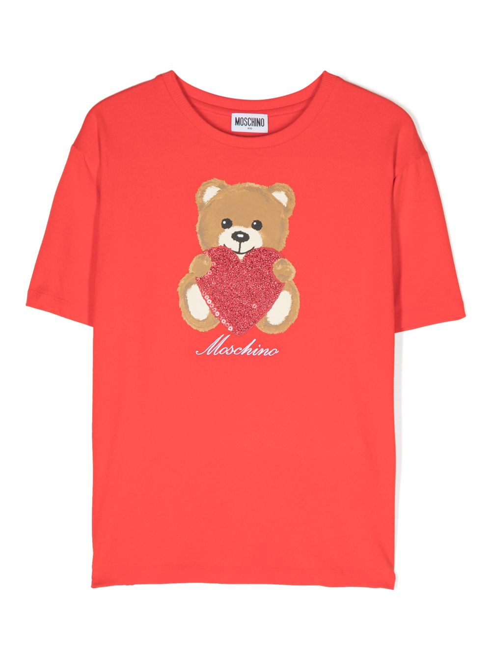 Moschino Kids T-Shirt mit Teddy-Motiv - Rot von Moschino Kids