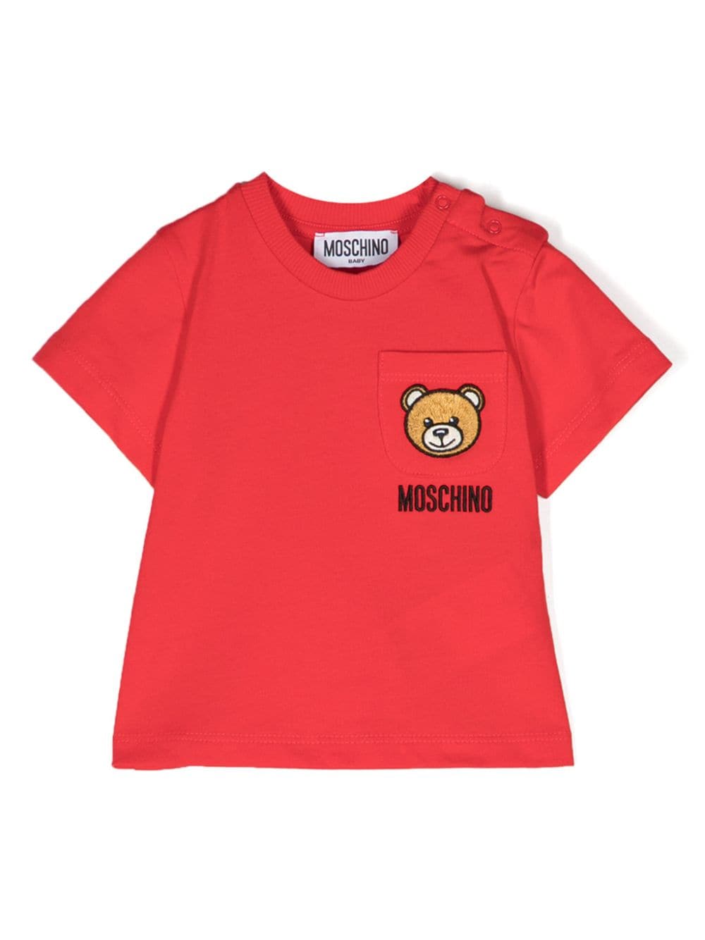 Moschino Kids T-Shirt mit Teddy-Patch - Rot von Moschino Kids