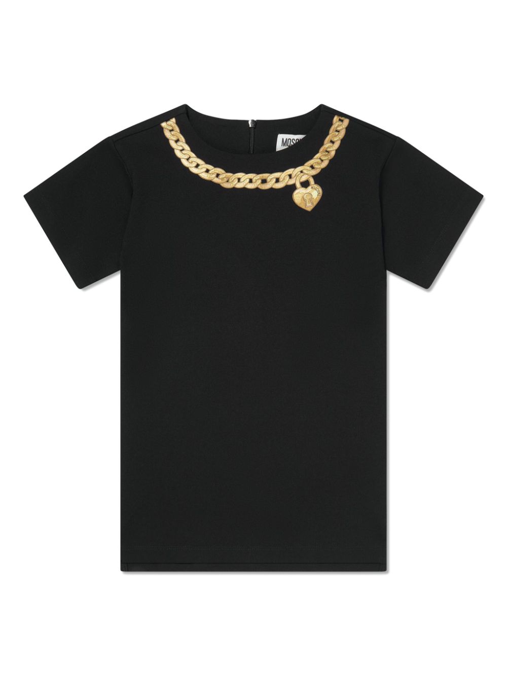 Moschino Kids T-Shirtkleid mit Halsketten-Print - Schwarz von Moschino Kids