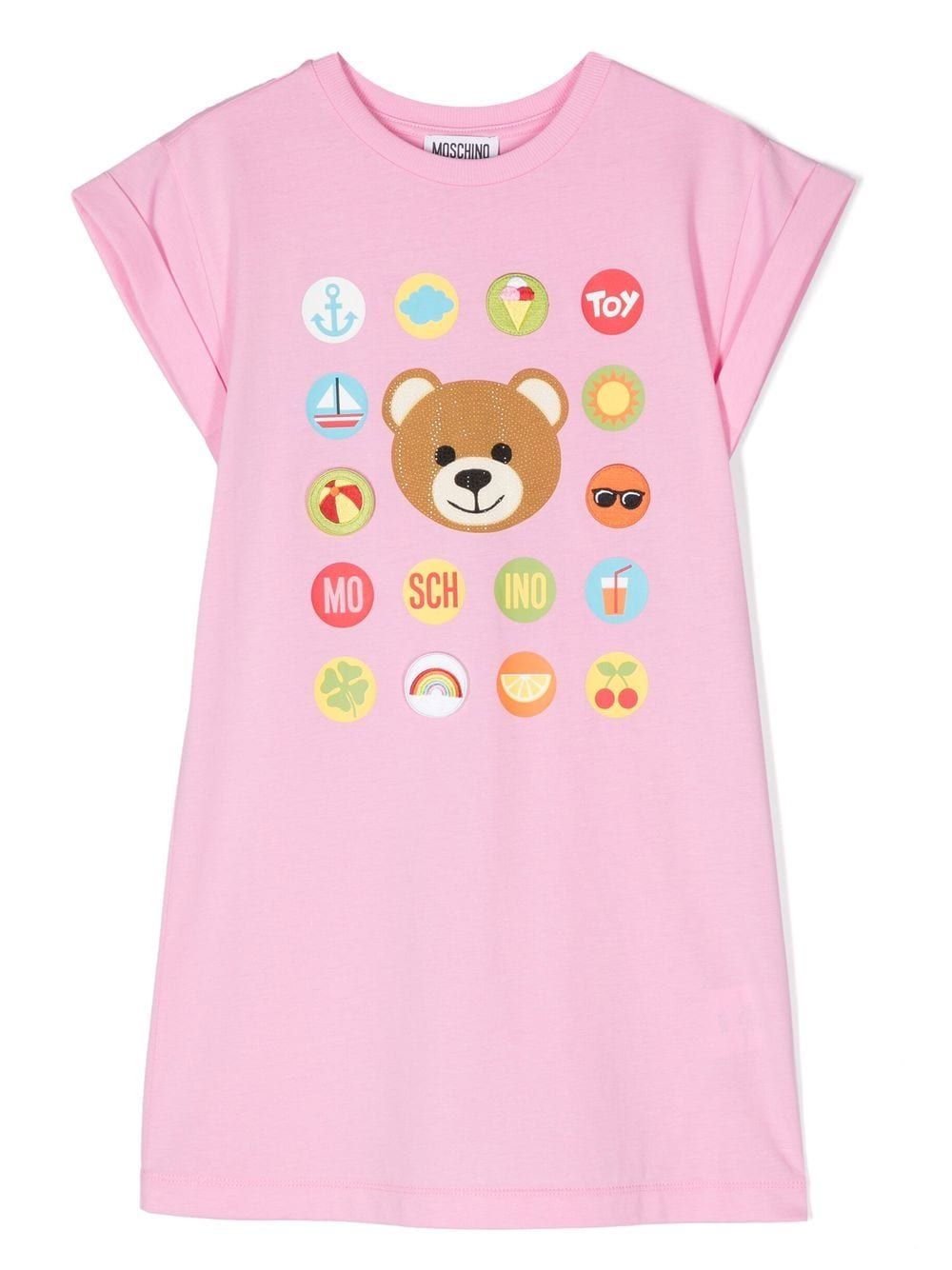 Moschino Kids T-Shirtkleid mit Logo-Print - Rosa von Moschino Kids