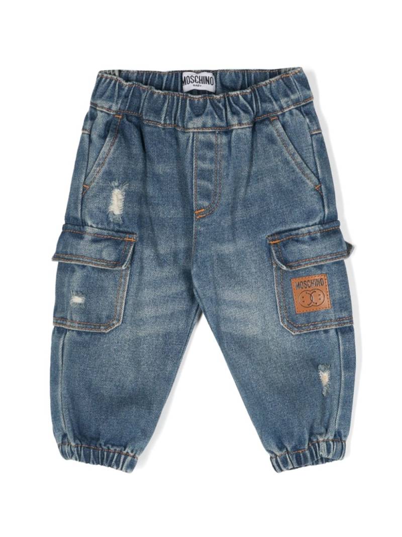 Moschino Kids Tapered-Jeans mit Logo-Patch - Blau von Moschino Kids