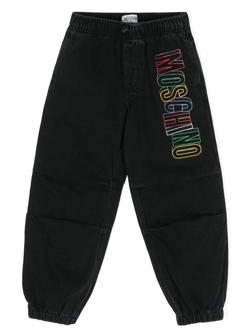 Moschino Kids Tapered-Jeans mit Logo-Print - Schwarz von Moschino Kids